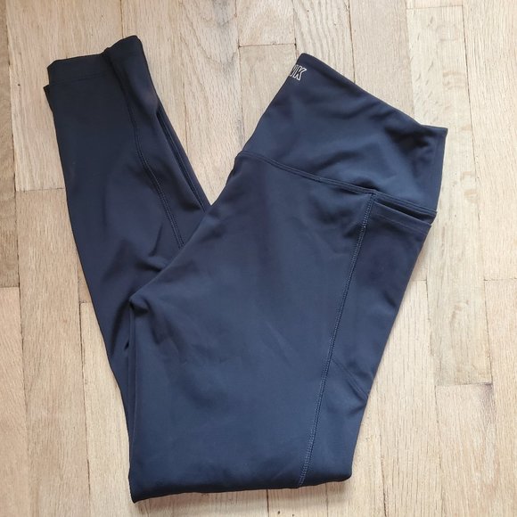 PINK Victoria's Secret Pants - VS PINK Solid Black Active 7/8 Leggings Women's Size Medium